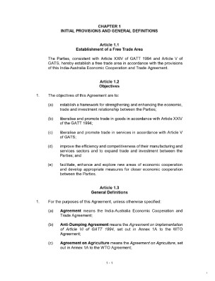 INITIAL PROVISIONS AND GENERAL DEFINITIONS